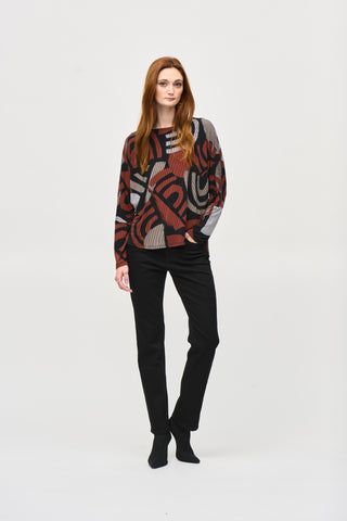 Joseph Ribkoff Printed Dolman Top, Black/Multi - Statement Boutique