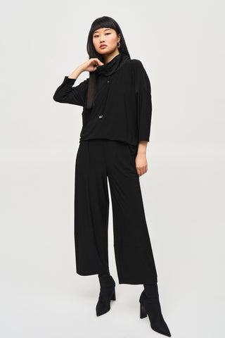 Lantern Cinch Neck Jumpsuit, Black