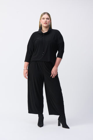 Lantern Cinch Neck Jumpsuit, Black