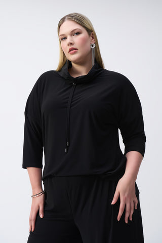 Lantern Cinch Neck Jumpsuit, Black