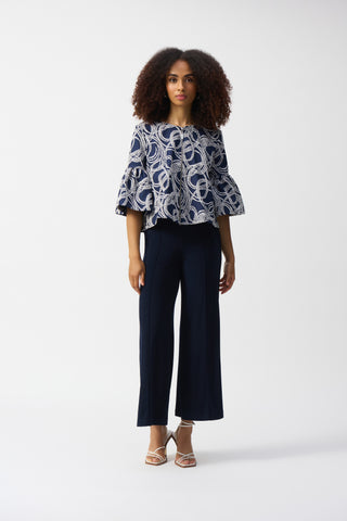 Silky Knit Pull-On Wide-Leg Pants, Midnight Blue