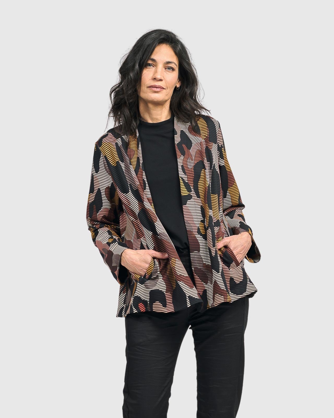 Alembika (Pre-Order) Open Front Swing Jacket, Terra - Statement Boutique