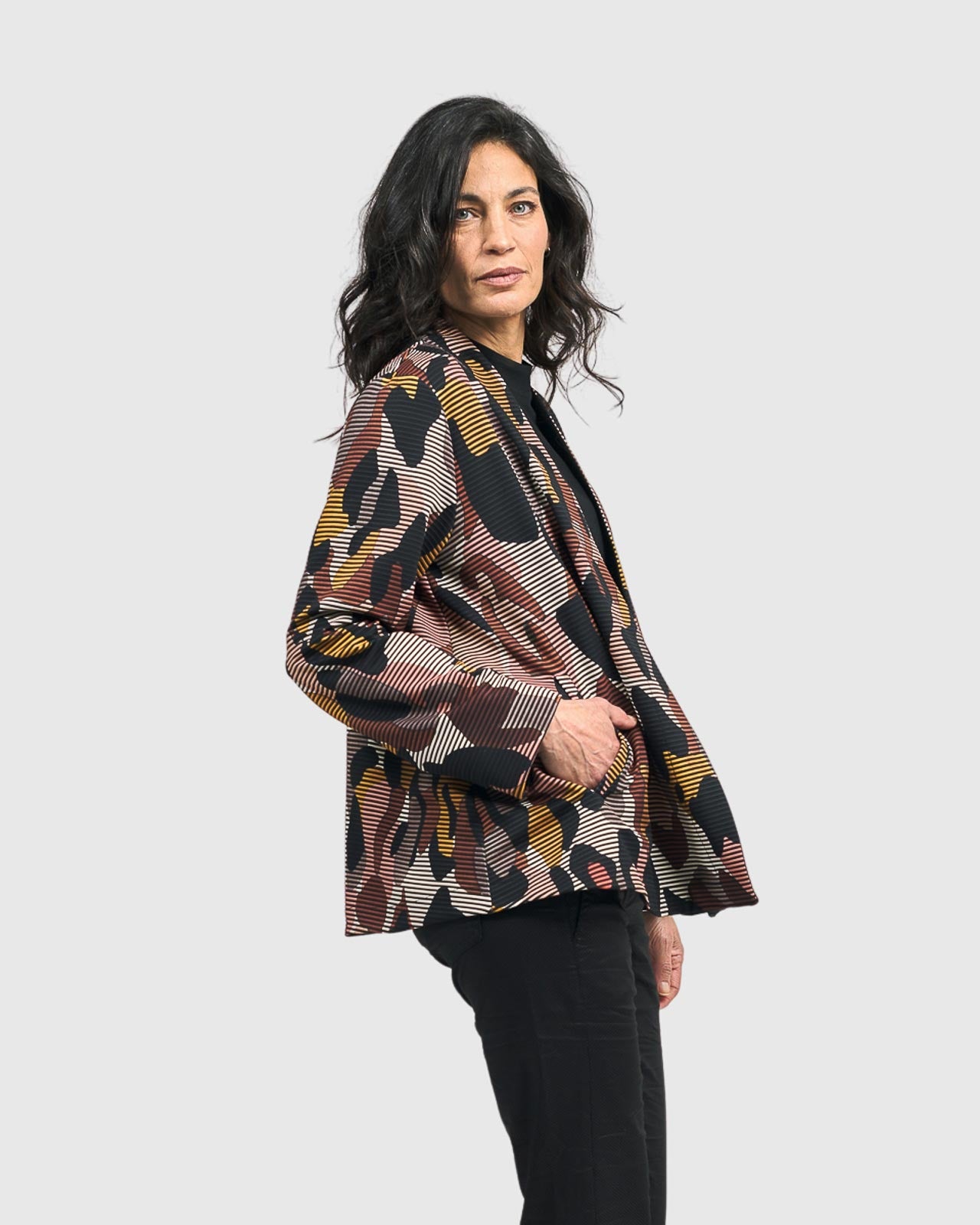 Alembika (Pre-Order) Open Front Swing Jacket, Terra - Statement Boutique