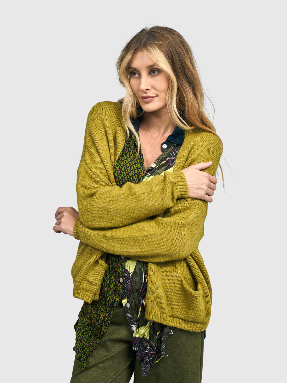 Alembika (Pre-Order) Cardigan Sweater, Ochre - Statement Boutique