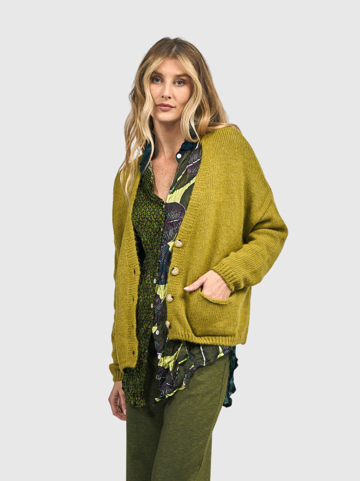 Alembika (Pre-Order) Cardigan Sweater, Ochre - Statement Boutique