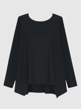 Alembika (Pre-Order) Angled Hemline Top, Black - Statement Boutique