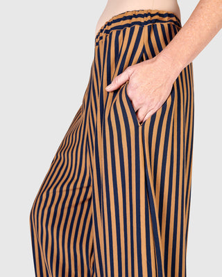 Striped Lantern Pant, Ochre