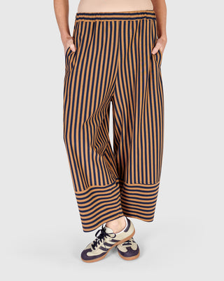 Striped Lantern Pant, Ochre