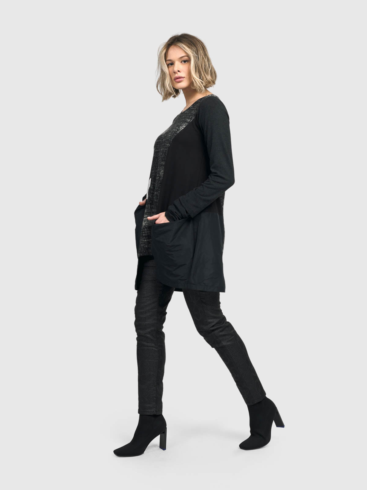 Alembika (Pre-Order) Urban Mixed Pocket Tunic, Fog - Statement Boutique