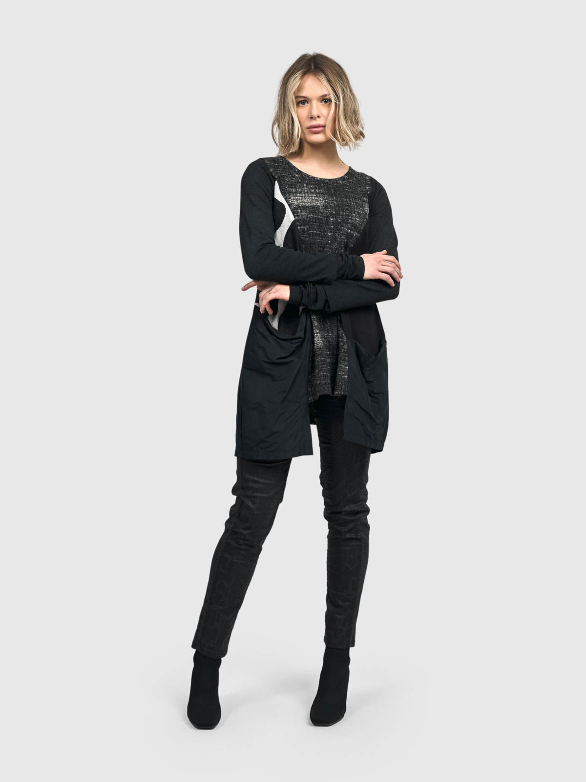 Alembika (Pre-Order) Urban Mixed Pocket Tunic, Fog - Statement Boutique