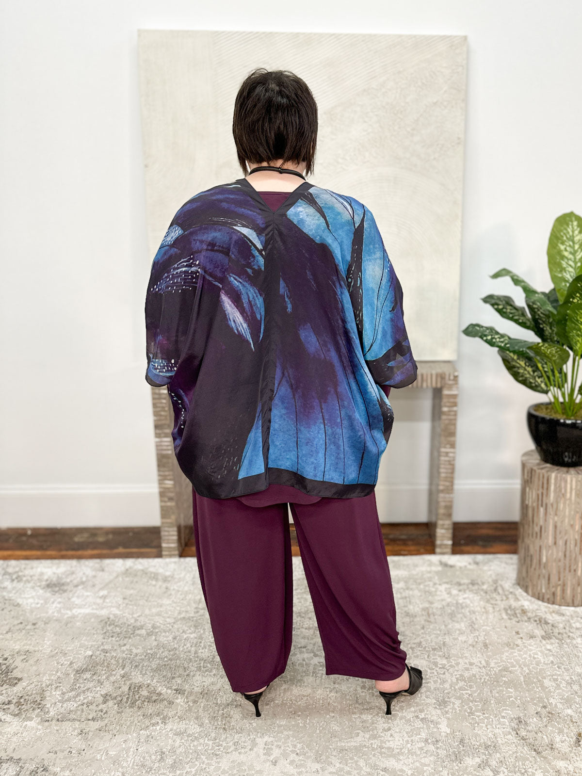 Cocoon House Silk Short Kimono, Purple Passion - Statement Boutique