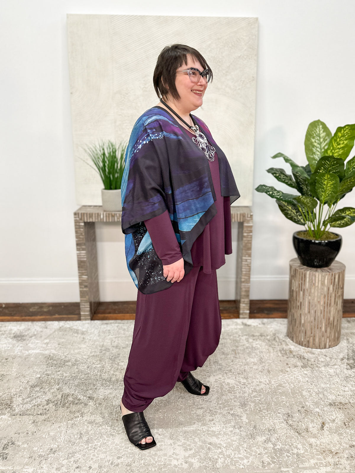 Cocoon House Silk Short Kimono, Purple Passion - Statement Boutique