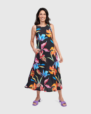 Flower Print Maxi Tank Dress, Bloom