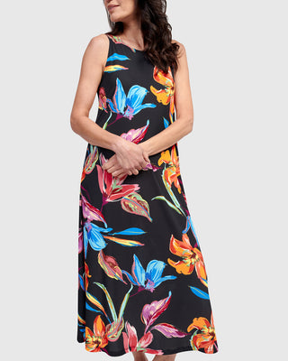 Flower Print Maxi Tank Dress, Bloom