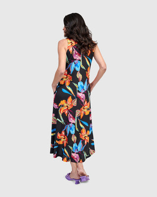 Flower Print Maxi Tank Dress, Bloom