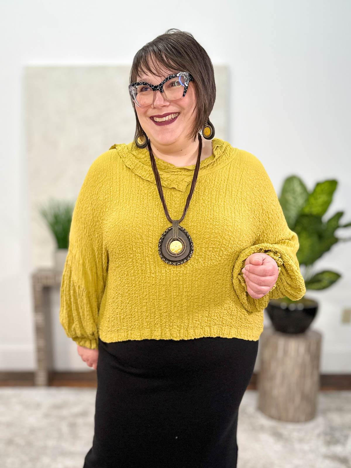 Criss Cross Pirate Pullover, Mustard Pucker