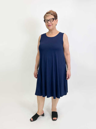 Kozan Dulce Dress, Navy Tencel - Statement Boutique