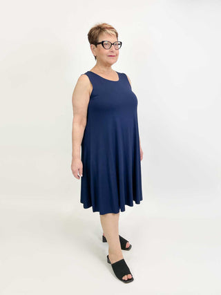 Kozan Dulce Dress, Navy Tencel - Statement Boutique