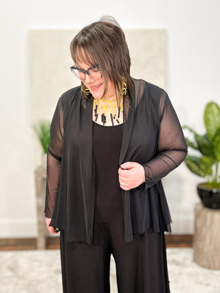 Kozan Mulino Cardigan, Black Mesh - Statement Boutique