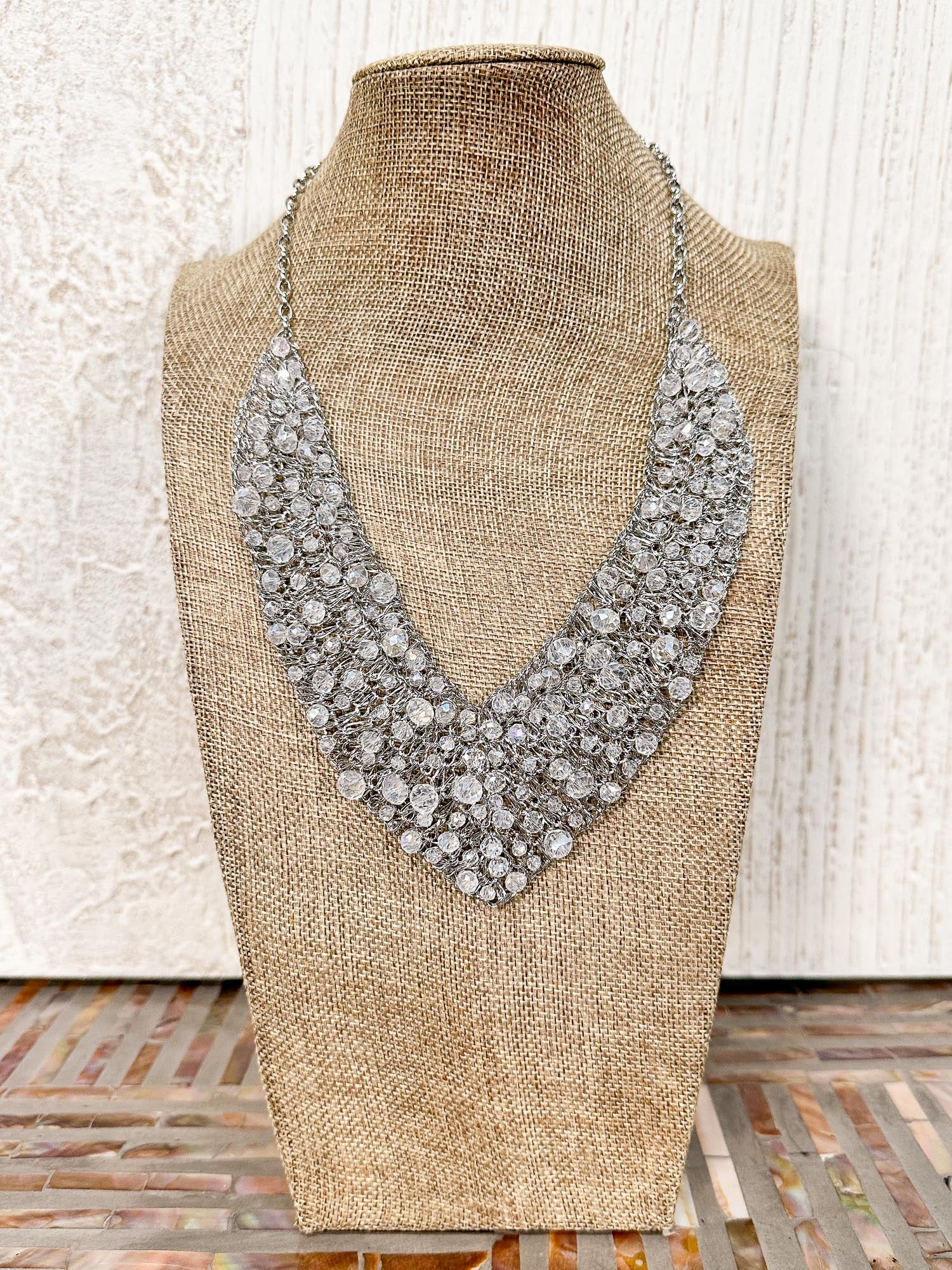 Lavish by Tricia Milaneze Crystal Necklace, Silver Iridescent - Statement Boutique