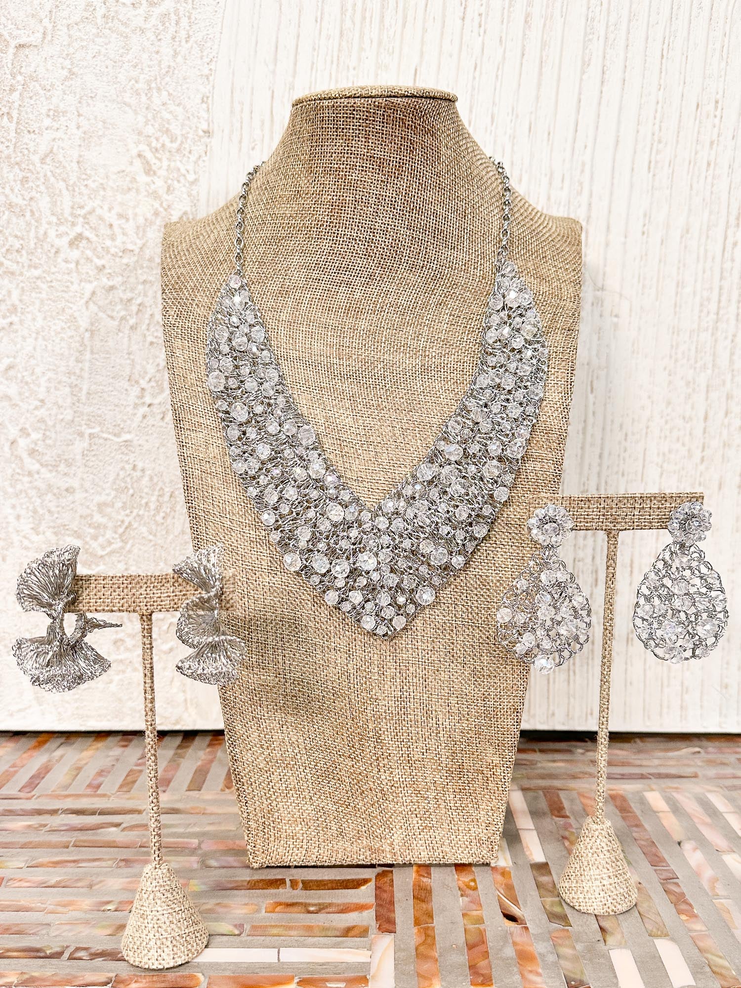 Lavish by Tricia Milaneze Crystal Necklace, Silver Iridescent - Statement Boutique