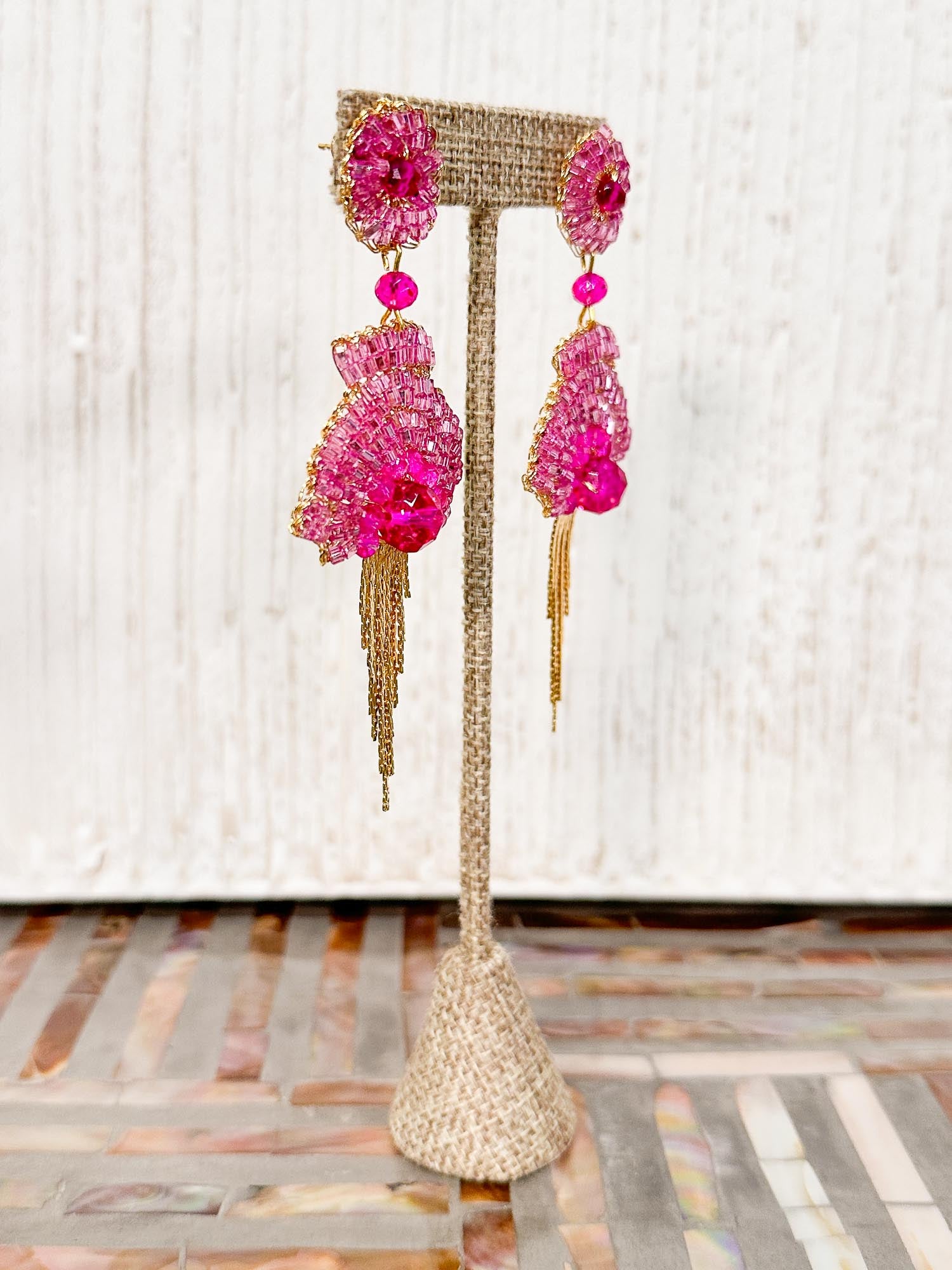 Lavish by Tricia Milaneze Fergie Mini Earrings, Gold Pink - Statement Boutique