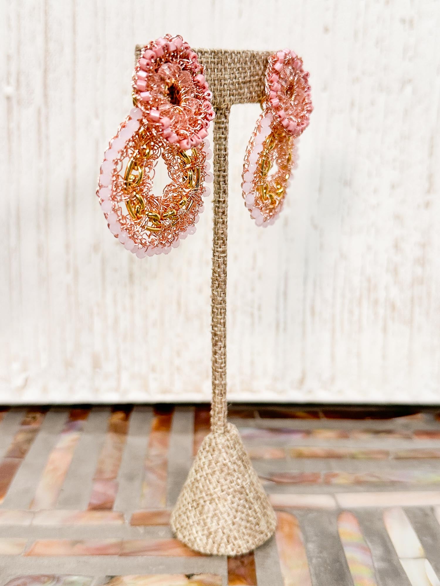 Lavish by Tricia Milaneze Flux Double Earrings, Rose Pink Mix - Statement Boutique
