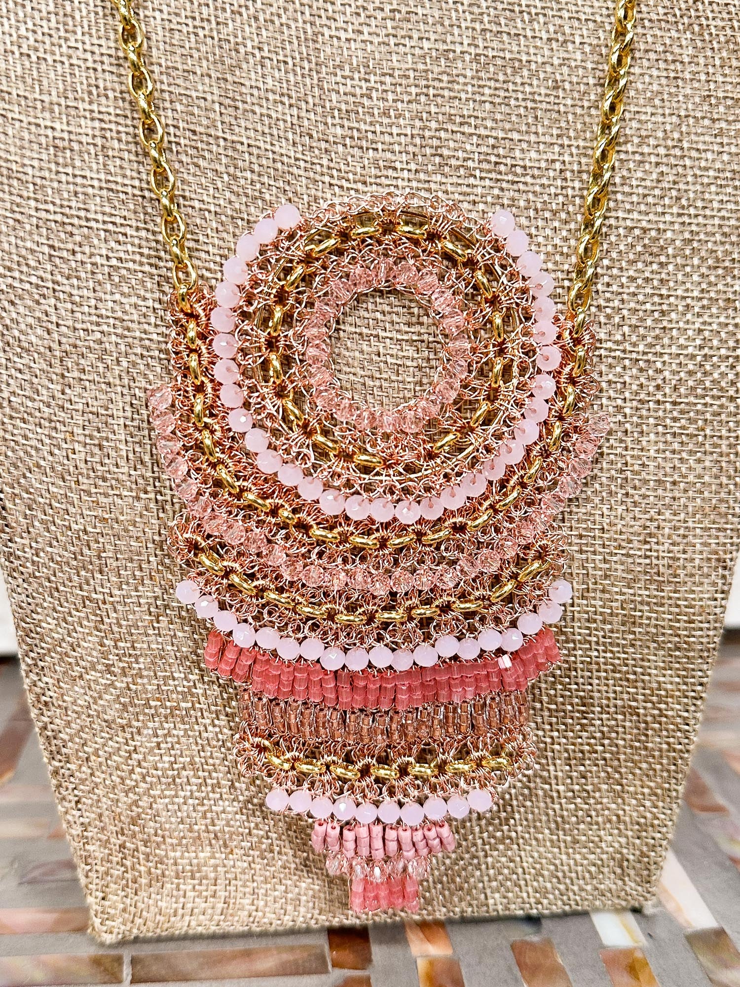 Lavish by Tricia Milaneze Ripples Necklace, Rose Pink Mix - Statement Boutique