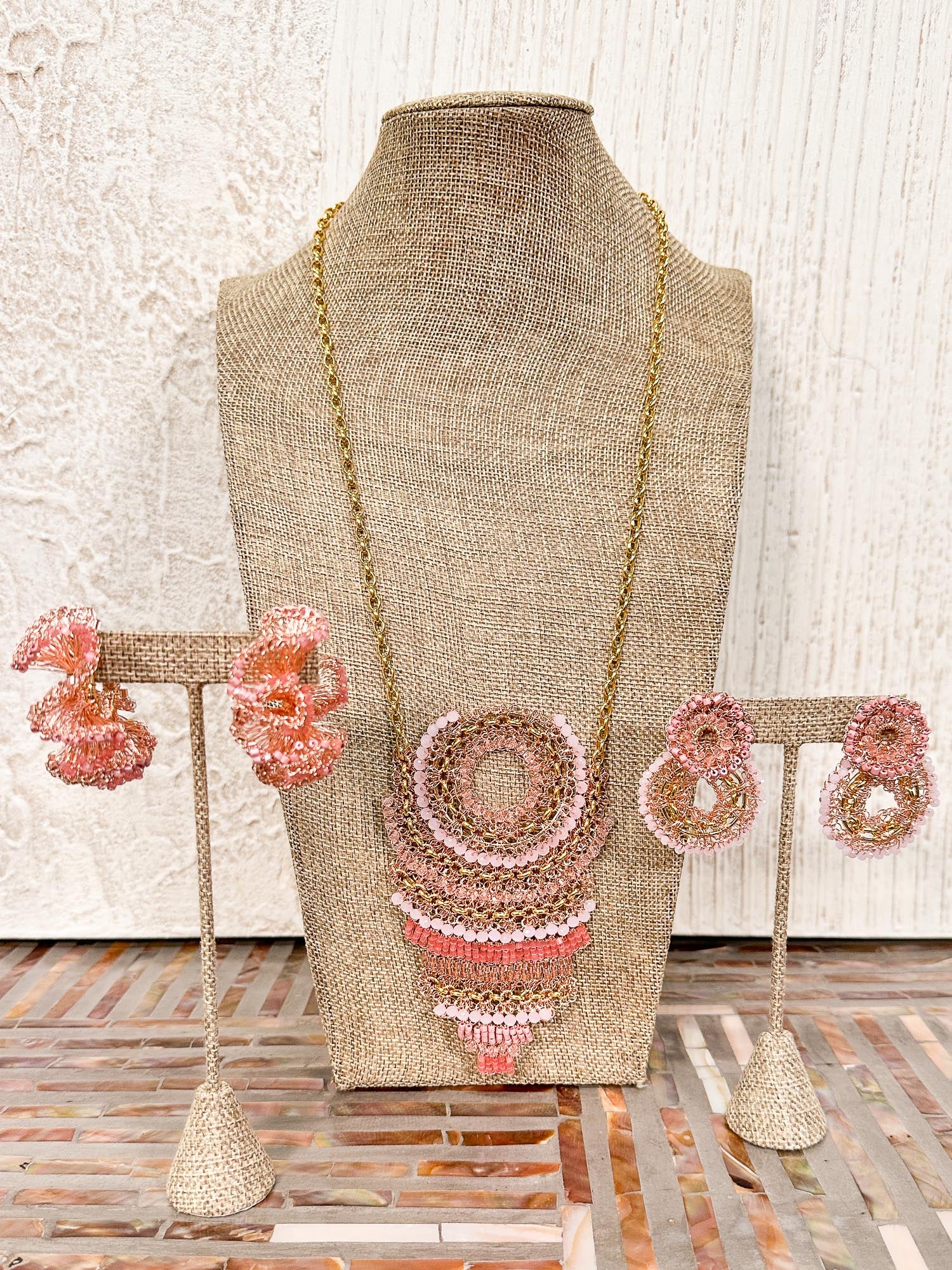 Lavish by Tricia Milaneze Ripples Necklace, Rose Pink Mix - Statement Boutique