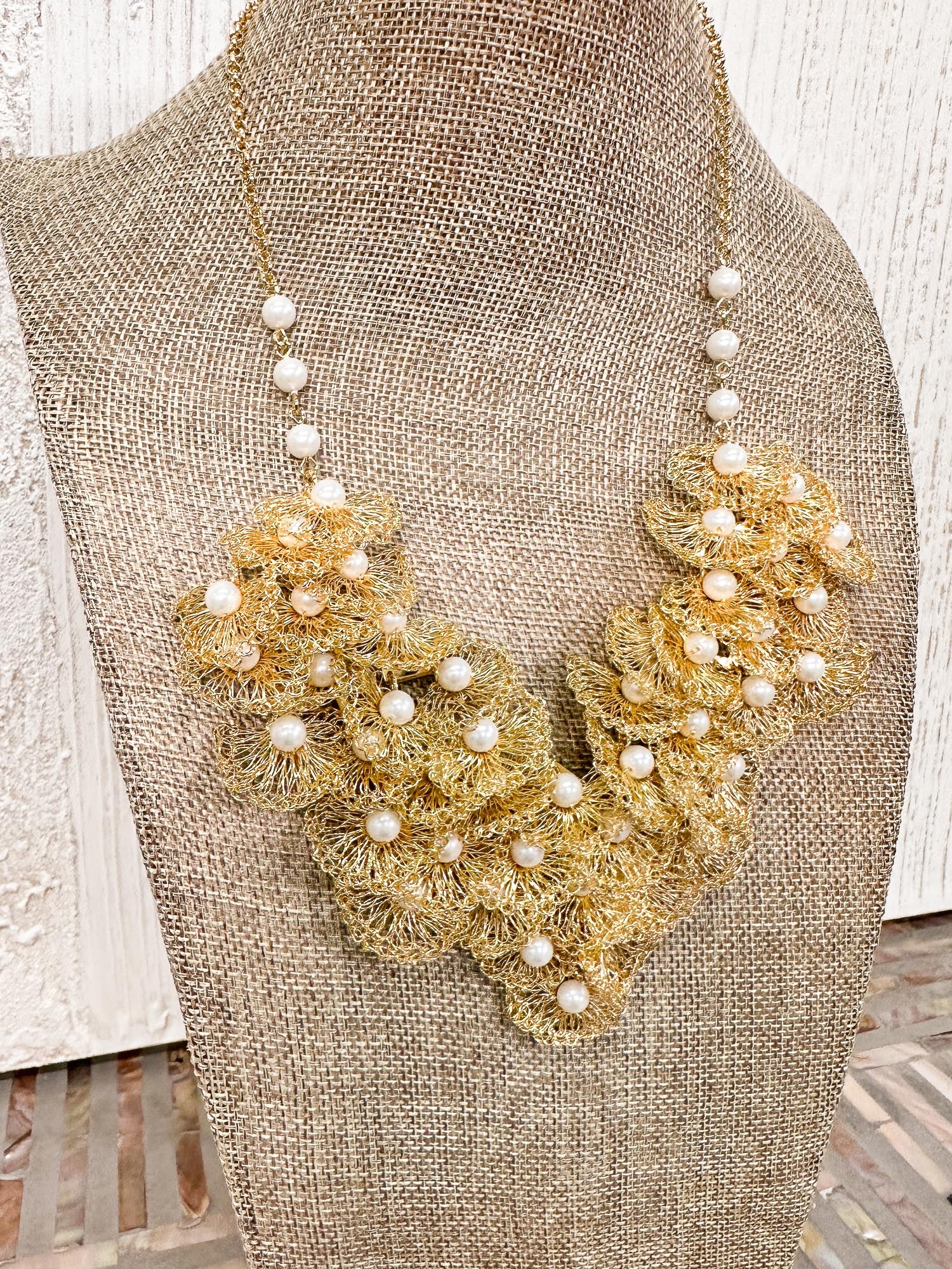 Lavish by Tricia Milaneze Shells Necklace, Gold Pearl - Statement Boutique
