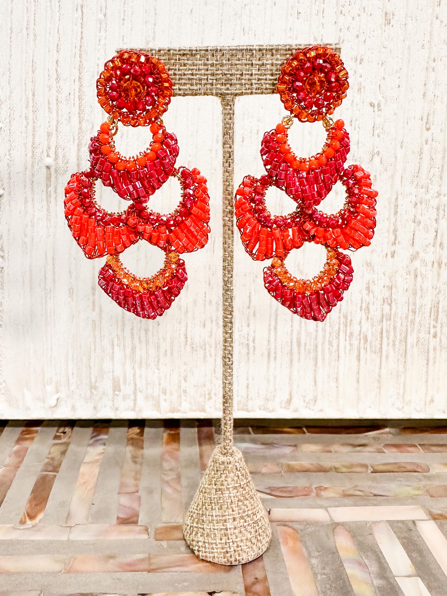 Lavish by Tricia Milaneze Siren Chandelier Earrings, Coral Mix - Statement Boutique