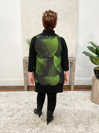 NY 77 Arlene Vest, Black/Green - Statement Boutique