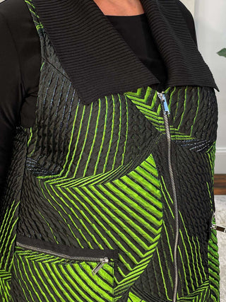 NY 77 Arlene Vest, Black/Green - Statement Boutique