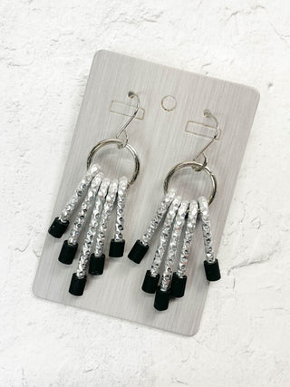 OC Jewelry Kiki Earrings, Silver/Black - Statement Boutique