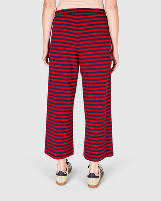 Striped Straight Leg Crop Pant, Red