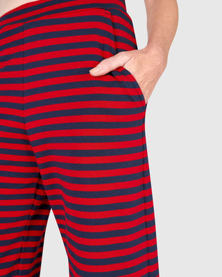 Striped Straight Leg Crop Pant, Red