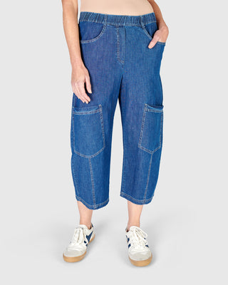 Pocket Capri Pant, Denim