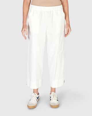 Straight Leg Denim Crop Pant, White