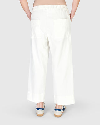 Straight Leg Denim Crop Pant, White