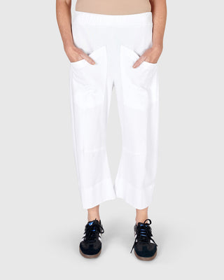 Urban Pocket Accent Crop Pant, White