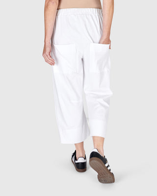 Urban Pocket Accent Crop Pant, White