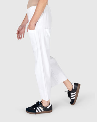 Urban Pocket Accent Crop Pant, White