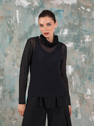 Kozan Mika Tee, Black Mesh - Statement Boutique