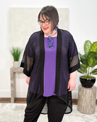 Honeycomb Kimono, Black