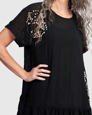 After Dark Dot Patch Crushed Georgette Tunic, Galaxy