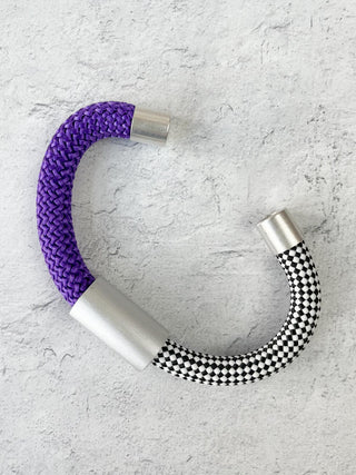 Christina Brampti Mixed Cord & Aluminum Magnet Bracelet, Silver/Purple - Statement Boutique