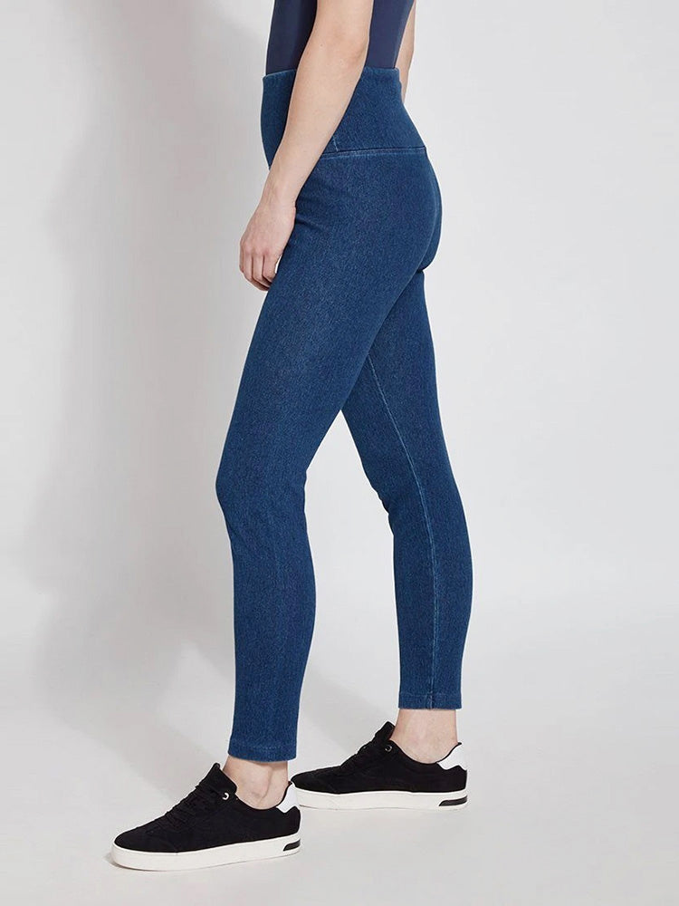 Buy Dark Wash Cropped Denim Jersey Leggings from Next Luxembourg